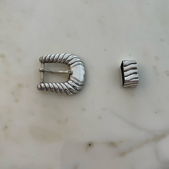 FALCONHEAD HANDMADE STERLING SILVER DIAMOND BUCKLE - Picture 4 of 16